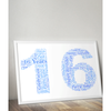 Personalised 16th Birthday Word Art Gift