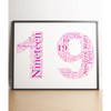 Personalised 19th Birthday Word Art Gift