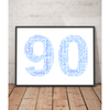 Personalised 90th Birthday Word Art Gift
