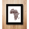 Personalised Africa Map Word Art Print