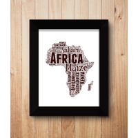 Personalised Africa Map Word Art Print