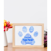 Personalised Animal Paw Print Word Art