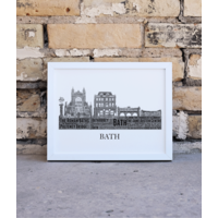 Personalised Bath City Skyline Word Art