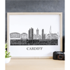 Personalised Cardiff Skyline Word Art