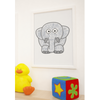 Personalised Cute Elephant - Nursery Word Art Picture