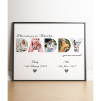 Personalised DADDY Photo Collage Frame Gift