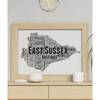 Personalised East Sussex Word Art Map