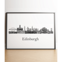 Personalised Edinburgh Skyline Word Art Picture