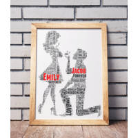 Personalised Engagement Gift Word Art