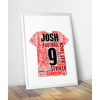 Personalised Football Shirt Word Art Print