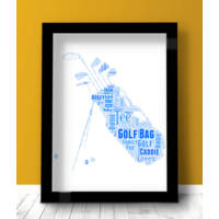 Personalised Golf Bag Word Art - Golfing Gift