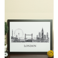Personalised London Skyline Word Art