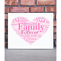Personalised Love Heart Word Art Print