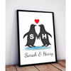 Personalised Love Penguins Print