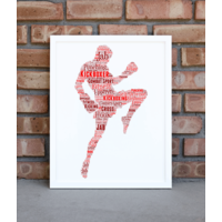 Personalised Male Kickboxer - Word Art Gift