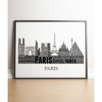 Personalised Paris Skyline Word Art