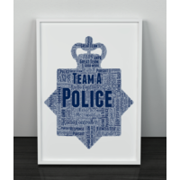 Personalised Police Crest Word Art Print