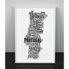 Personalised Portugal Word Art Map