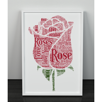 Personalised Rose Word Art Print