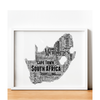 Personalised South Africa Word Art Map