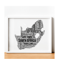Personalised South Africa Word Art Map