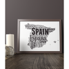 Personalised Spain Map Word Art Print
