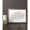 Personalised Twin Hearts Word Art Gift