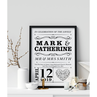 Personalised Wedding Couple Print Gift