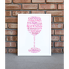 Personalised Wine Glass Word Art Print