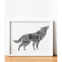 Personalised Wolf Word Art Print