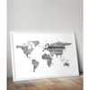 Personalised World Map Word Cloud Picture Print