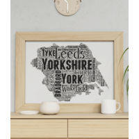 Personalised Yorkshire Word Art Map