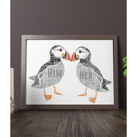 Puffins Word Art Print