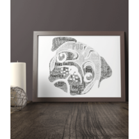 Pug Dog Face Word Art Print