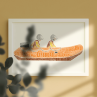 RNLI Lifeboat Personalised RNLI Crew Word Art Picture Gift
