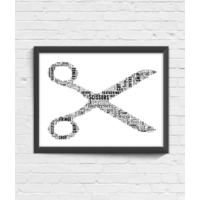Scissors Word Art Print