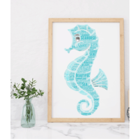 Seahorse Word Art Print