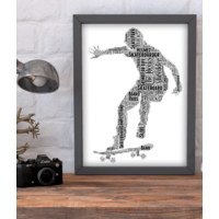 Skateboarding Word Art Print