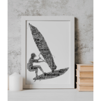 Windsurfing Word Art - Personalised Windsurfer Gift