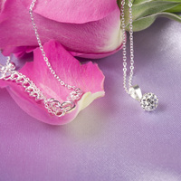 Cubic Zirconia Ball Silver Pendant