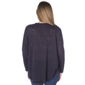 Vie Ta Vie Oversized Fine Knitted Jumper - Navy Blue