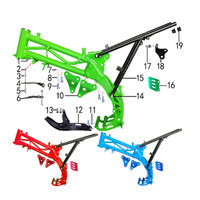 M2R KXF125 Pit Bike Frame Red