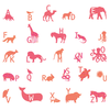 ABC Animal Wall Stickers -
Patterned