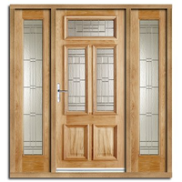 Danielle Exterior Oak Door and Frame Set with Two Side Screens and Elegant Double Glazing