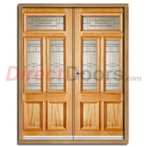 Danielle Oak External Double Door and Frame Set with Elegant Safety Tri Glazing