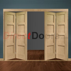 Free fold Oak Shaker 4 Panel Style Folding 4 Door Set,  Height 2090mm,  Width 2502mm.