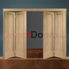 Freefold Oak Pattern 10 Style Folding 4 Door Set,  Height 2090mm,  Width 2502mm