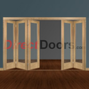 Freefold Oak Pattern 10 Style Folding 5 Door Set with Clear Glass,  Height 2090mm,  Width 3114mm