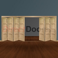 Freefold Oak Shaker 4 Panel Style Folding 7 Door Set,  Height 2090mm,  Width 4338mm