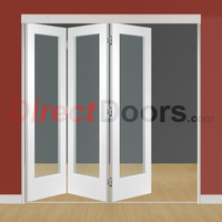 Freefold White Pattern 10 Style Folding 3 Door Set with Clear Glass,  Height 2090mm,  Width 1890mm